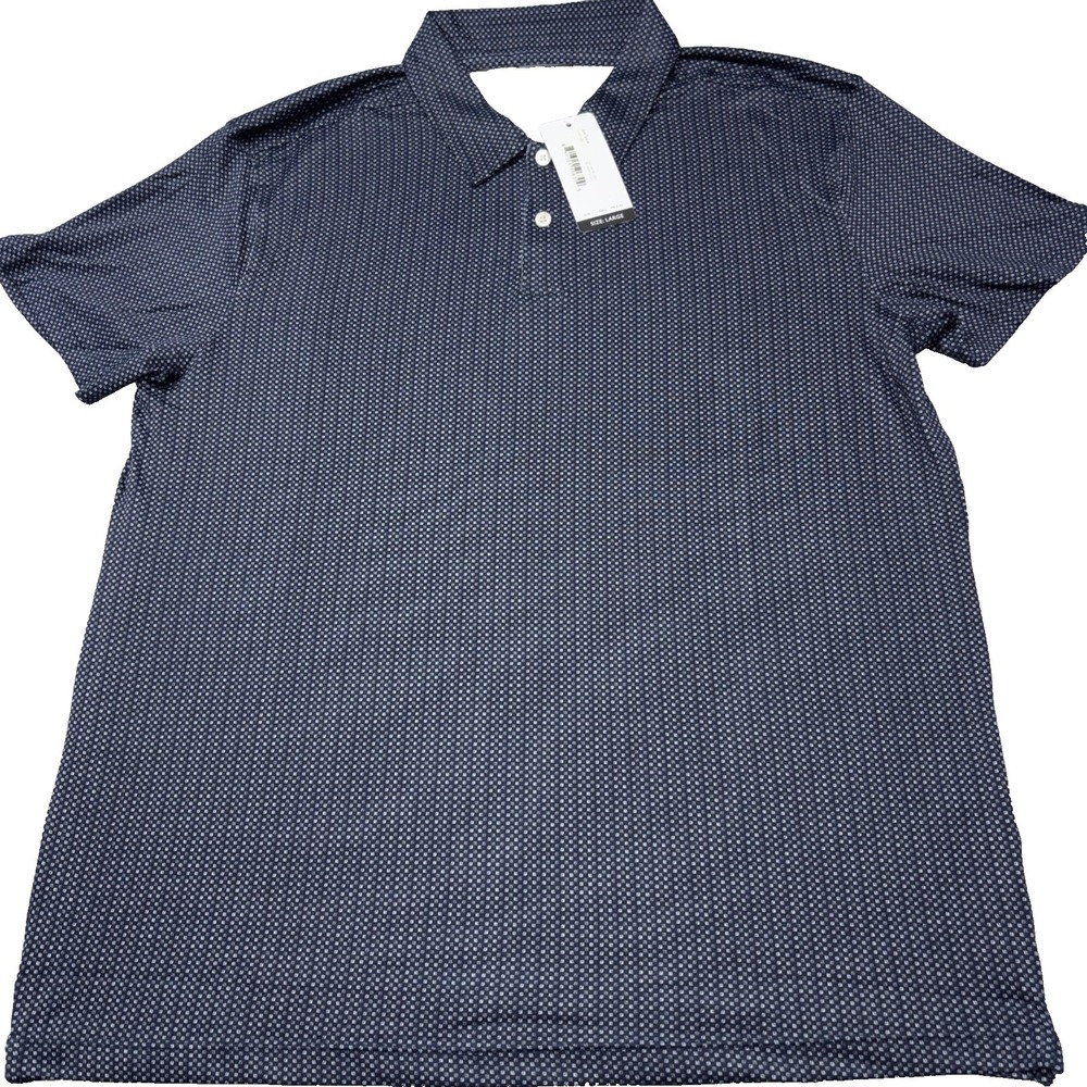 Jack Tailor Men's L Blue Polo Shirt Short‎ Sleeve Soft 4 Way Stretch NWT